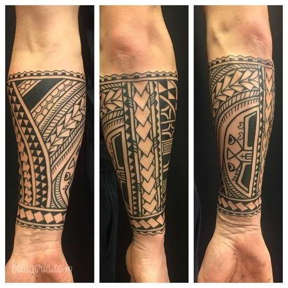 imagen de tatuaje maori estilo samoano