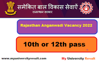 Rajasthan Anganwadi Vacancy 2022