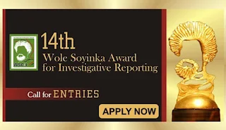 Wole Soyinka Award for Investigative Reporting 2019 [14th Edition]