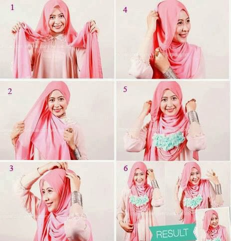 Triangle Hijab Tutorial Four Romantic Two Tone  Hijab