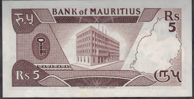 Mauritius 5 Rupees 1985 P# 34