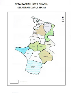 Geografi Duniaku peta daerah  kota  bharu  untuk kerja 