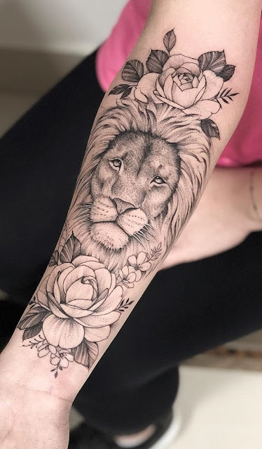 45 tatuagens de leão para as mulheres