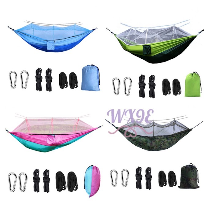 WX9E Portable Hammock with Mosquito Net Durable for Outdoor Camping Traveling Beach .VN