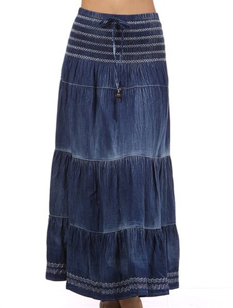 model rok jeans denim wanita desain casual simple dan elegan modern terbaru