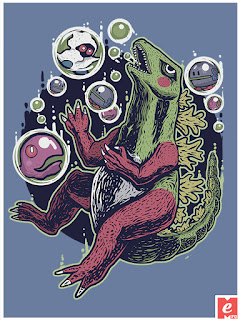 bubble bobble+godzilla+shirt+tshirt+sticker+shirt gamer+shirt retro+shirt kids+MeFO+cool+cool shirt+white shirt+original+digital art+gift ideas+buy online+dragon+monster