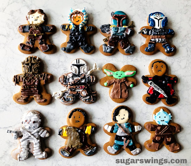 mandalorian gingerbread men cookies