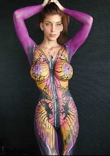 very hot body painting girls football