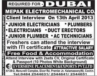 Required For Mepak Electromechanical Co.Dubai