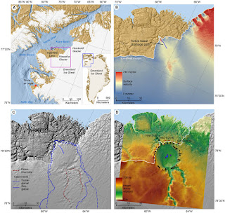 Entorno geomorfológico y glaciológico del glaciar Hiawatha, noroeste de Groenlandia.