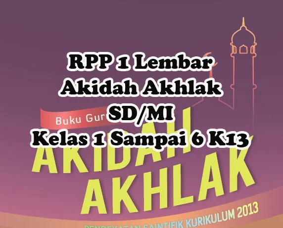 RPP 1 Lembar Akidah Akhlak K13  SD/MI Kelas 1 Sampai 6 