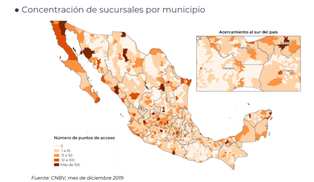 sucursales bancarias por municipio