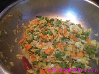 Cabbage Beans Carrot Poriyal