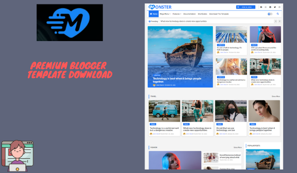 Monster Premium Blogger Template Download