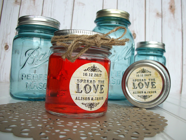Vintage Spread the Love wedding canning labels