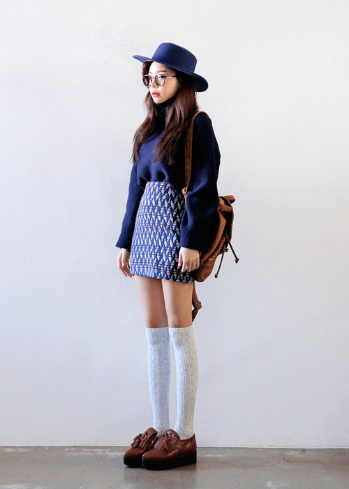 Simple Basic Turtleneck Woolen Knit Top