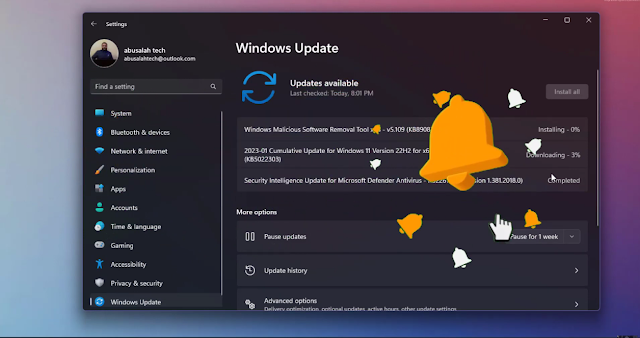 تحديث Windows 11 الجديد 22621.1105 يناير 2023 تحديث الإصدار الرئيسي من التحسينات الجديدة
