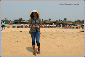 anamika at Baga Beach, North Goa