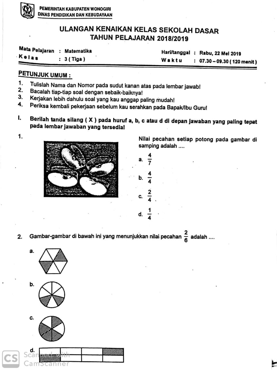 Soal Ukk Matematika Kelas 3 Sd Mi Tahun Ajaran Baru 2019 2020 Sekolah Dasar Islam