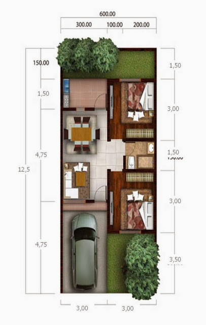 Denah Rumah Type 36 Renovasi  Desain Denah Rumah Terbaru 