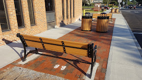 new benches and trash/recycle containers