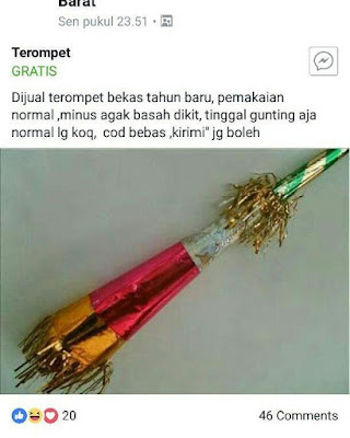 10 Barang Paling Aneh yang Ada di Online Shop, Ada Terompet Bekas Tahun Baru