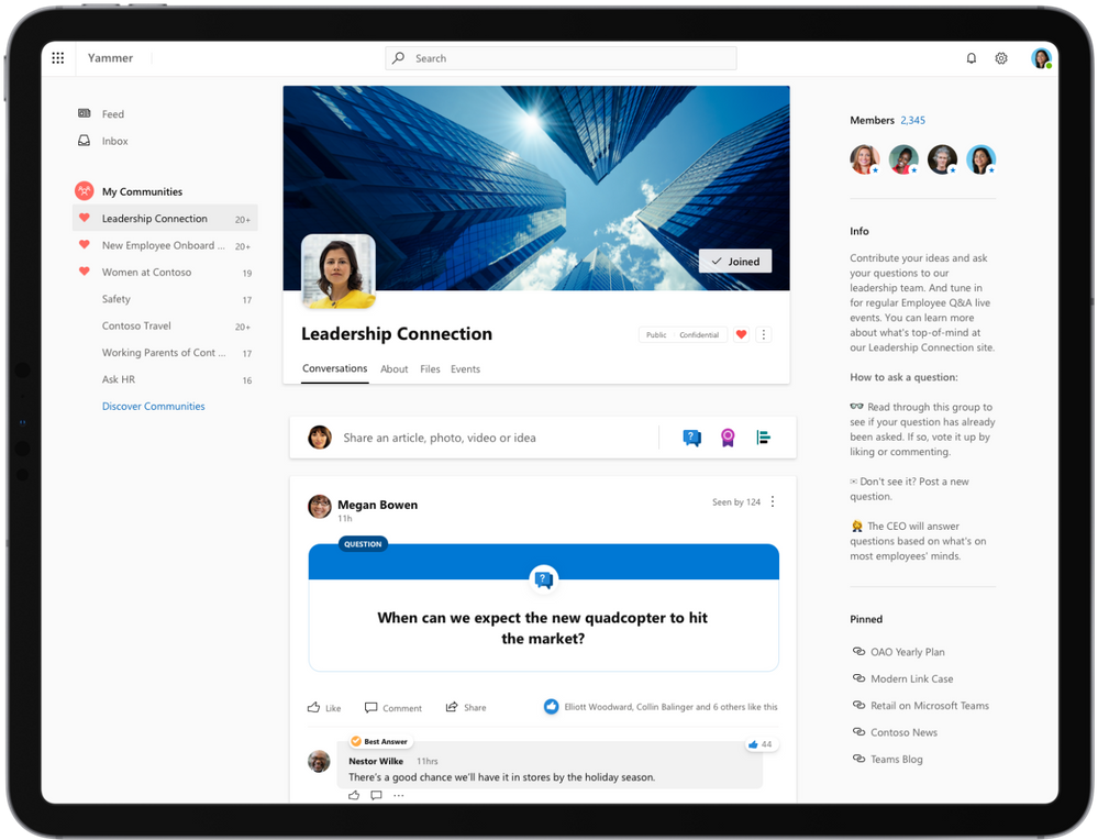 Microsoft Yammer tutto nuovo disponibile in anteprima pubblica