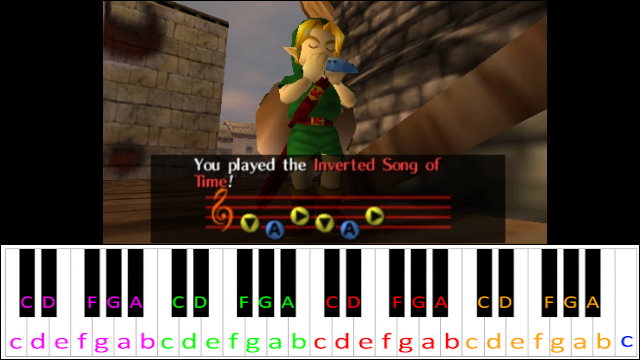 Inverted Song of Time (The Legend of Zelda: Majora's Mask) Piano / Keyboard Easy Letter Notes for Beginners