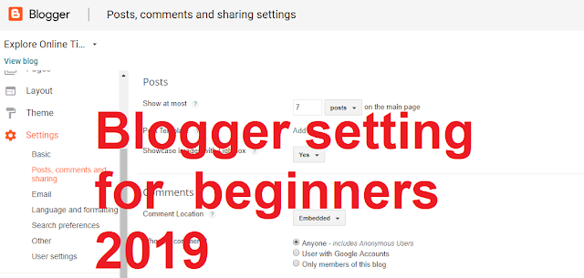 blogger setting 2019