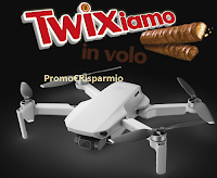 Logo Concorso "Twixiamo in volo" : con Twix, Mars, Bounty e Snickers vinci 27 Droni DJI Mavic Mini