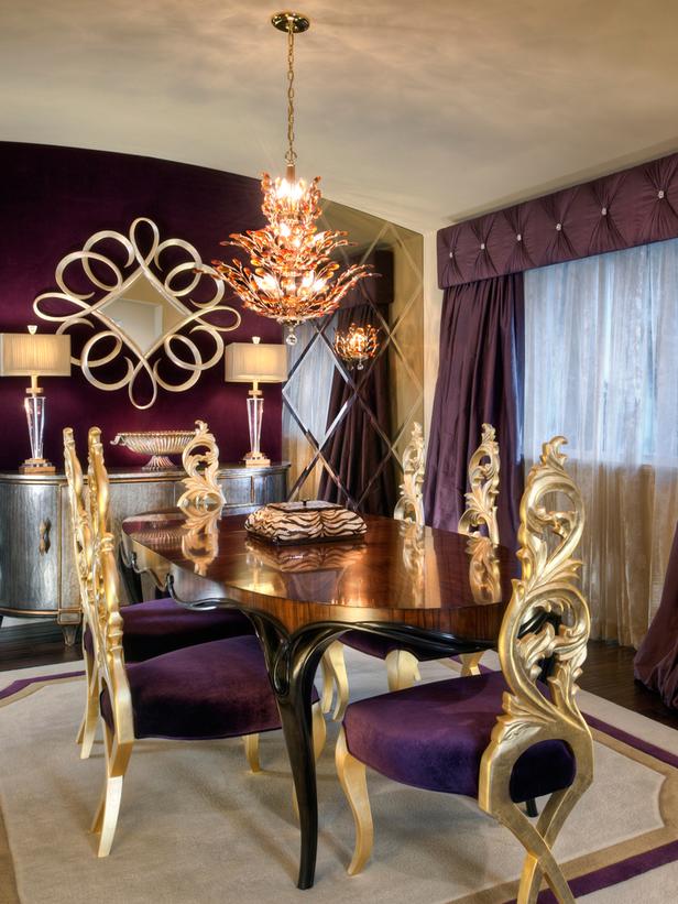 Purple and Gold Dining Room