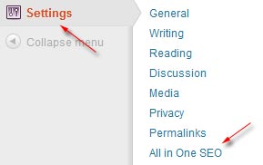 setting all in one seo pack