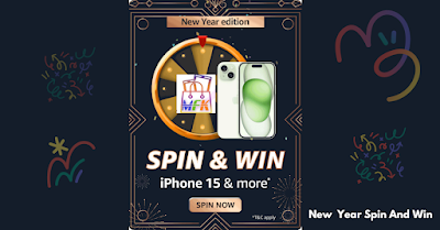 Today's Amazon Happy New Year Spin And Win iPhone 15