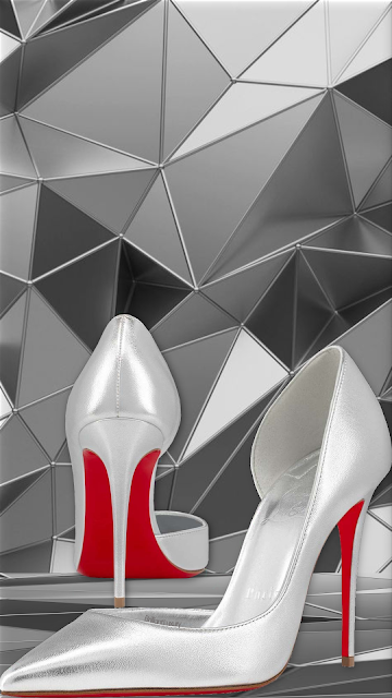 ♦Silver Christian Louboutin 100 mm Iriza nappa leather high heel pumps #christianlouboutin #shoes #silver #brilliantluxury