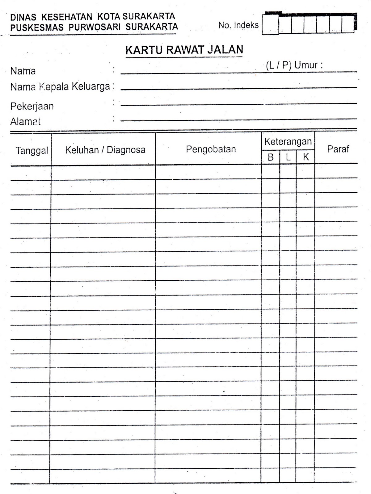  Contoh  Formulir Rekam  Medis  ID Jobs DB