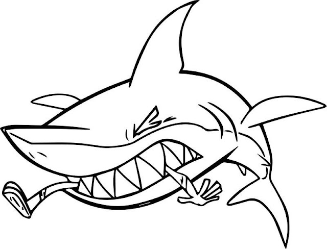 Top 10 Free Monster Shark Attacking Coloring Pages