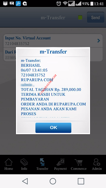 CARA BAYAR BELANJA DI RUPARUPA VIA BCA MOBILE