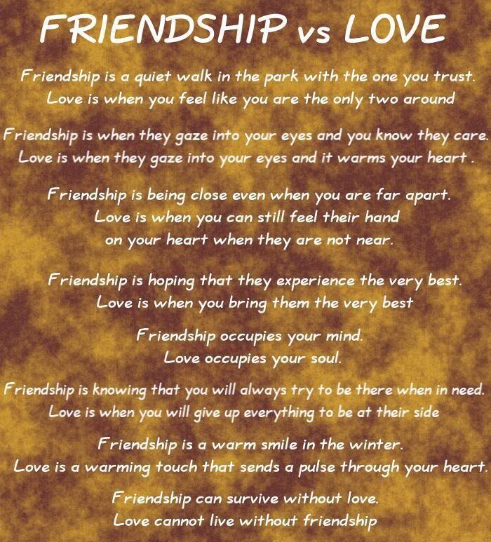 Love and Friendship: Friendship vs Love