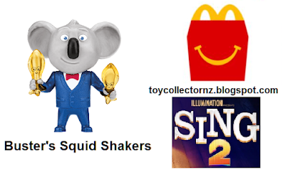 McDonalds Sing 2 Happy Meal Toys 2021 Australia and New Zealand Busters Squid Shakers Figure