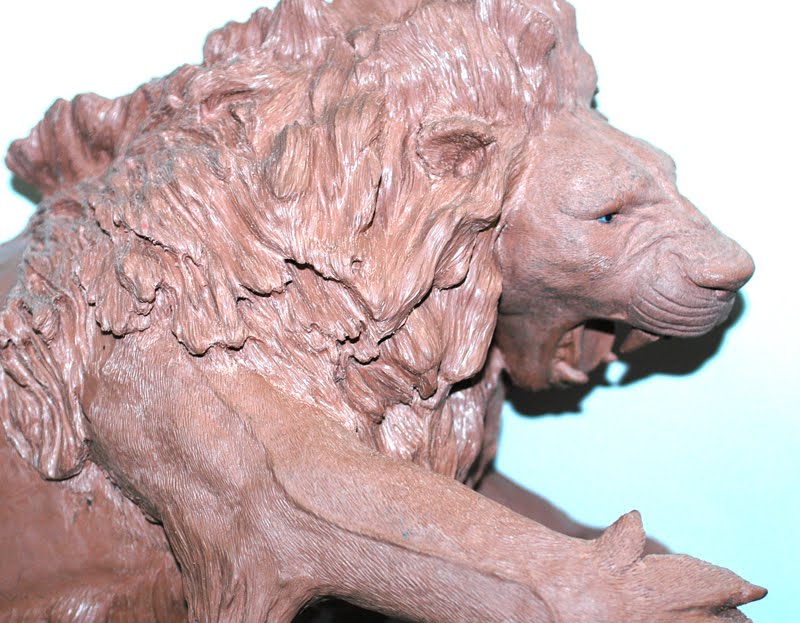 african lion dog. African lion clay model images