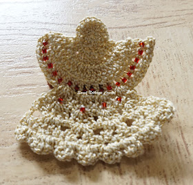 free crochet angel motif pattern, free crochet hair clip pattern