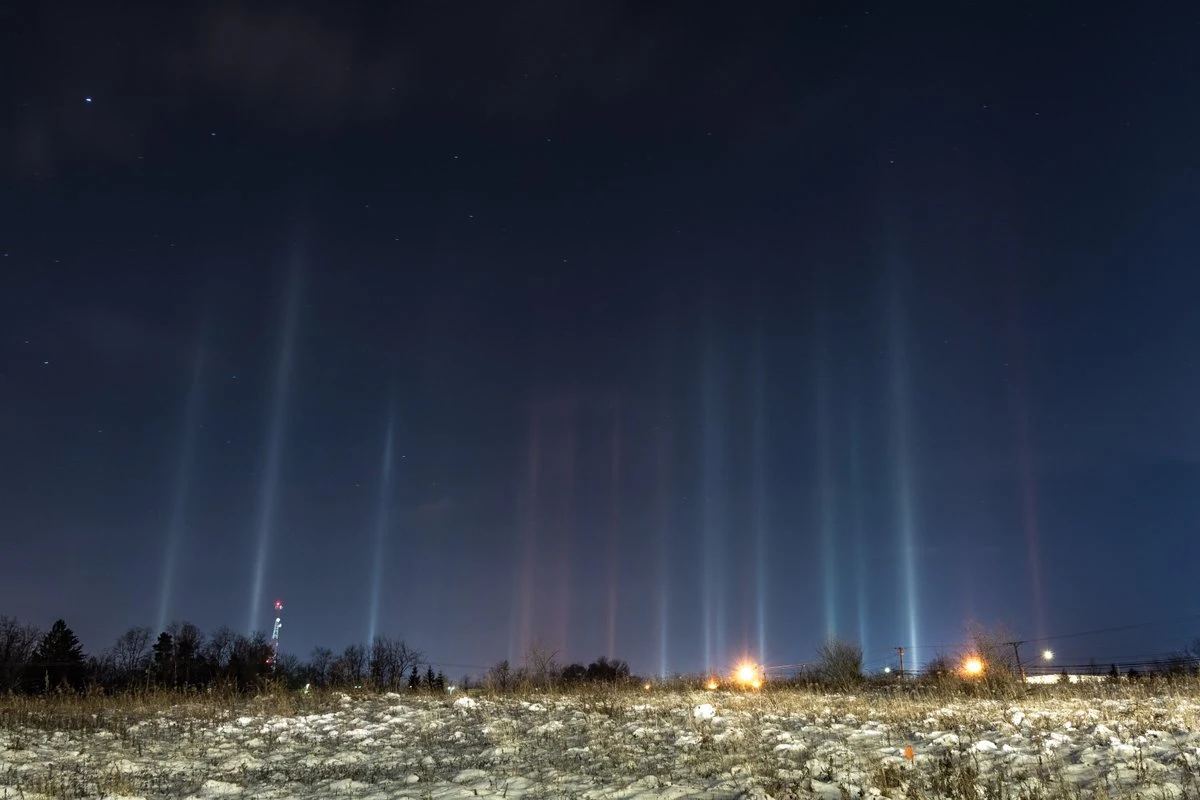 How are the “light pillars” formed?