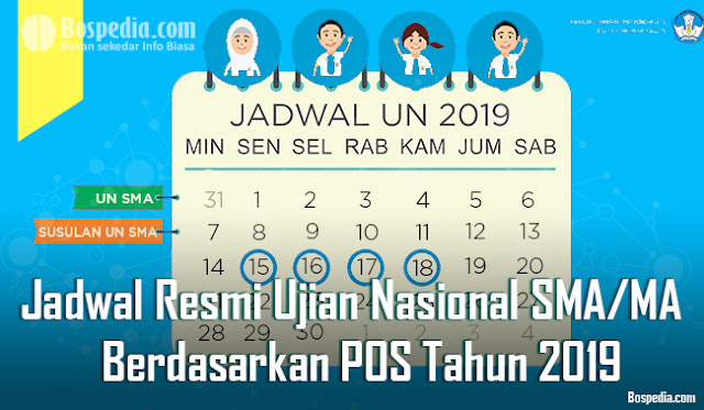 Jadwal Resmi Unbk Dan Un Sma/Ma Menurut Pos Tahun 2019