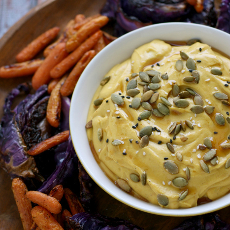 Roasted Buttercup Squash & Tahini-Yogurt Dip