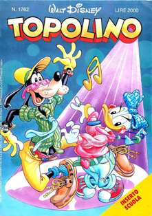 Topolino 1762 - 3 Settembre 1989 | ISSN 1120-611X | CBR 215 dpi | Settimanale | Fumetti Classici | Universo Disney
Numero volumi : IN CORSO
Topolino apparve in Italia il 30 marzo 1930, quando sul n.13 del settimanale torinese Illustrazione del Popolo, diretto da Lorenzo Gigli, fu pubblicata la prima striscia disegnata da Ub Iwerks e intitolata Le avventure di Topolino nella giungla. Due anni dopo si ha il primo libro illustrato italiano con le sue immagini: Sua Altezza Reale il Principe Codarello e, poco più tardi, il 31 dicembre 1932, esce il primo numero di Topolino in formato giornale, edito da Nerbini.
Sulla falsariga del celebre Corriere dei Piccoli, anche Topolino si presentava ai lettori con periodicità settimanale e si apriva con una breve storia in cui le didascalie sono scritte in rima e realizzata da Giove Toppi, che divenne quindi il primo autore Disney italiano. Sul settimanale della Nerbini, comunque, trovano spazio soprattutto le strisce e le tavole realizzate da Floyd Gottfredson. In queste storie vengono anche introdotte delle didascalie in rima, scritte dal primo direttore della rivista, Paolo Lorenzini (detto Collodi Nipote in quanto nipote di Carlo Collodi), e viene anche assegnato il nome definitivo alla spalla di Topolino, ovvero quel Pippo un po' lunatico e un po' svampito che sui libri della Salani veniva ancora chiamato Medoro.
Nerbini non si era assicurato correttamente i diritti di pubblicazione: quando aveva varato la sua rivista, infatti, si era rivolto al Consorzio Cinematografico E.I.A., il distributore dei cortometraggi di Topolino, quando in realtà i diritti per le riviste erano stati dati in mano al giornalista Guglielmo Emanuel dallo stesso Disney. Per cui, per un paio di numeri, la testata passò da Topolino a Topo Lino, per poi riprendere la nota testata con il n.7. Il Topolino Giornale era formato da otto pagine e non conteneva solo storie a fumetti Disney ma anche storie non-Disney che anzi erano di solito la maggioranza delle storie presenti in un numero.
Il numero 137 del Topolino Giornale, dell'11 agosto 1935, segna il passaggio di consegne da Nerbini alla Mondadori. Il fascismo, tuttavia, causò dei problemi al giornale. Dal 1938, il Min.Cul.Pop. (Ministero della Cultura Popolare) impone alla stampa di non editare più i protagonisti del fumetto popolare americano. Il solo Topolino è risparmiato, e così il suo logo e il suo personaggio possono continuare ad esistere nelle edicole italiane, ma in piena seconda guerra mondiale, a partire dal n.476 del 27 gennaio 1942, anche il settimanale è costretto a cedere alle restrizioni. Lo sostituisce Tuffolino, un ragazzetto dalle medesime caratteristiche fisiche, disegnato dal grande illustratore Pierlorenzo De Vita. Con la fine del fascismo, le avventure di Topolino poterono di nuovo essere pubblicate.
Alla fine degli anni quaranta, però, i giornali a fumetti che pubblicavano storie a puntate di non più di due tavole ad episodio erano irrimediabilmente in crisi, e così lo stesso Topolino, le cui vendite erano di gran lunga calate rispetto al periodo d'oro. Mondadori, però, non poteva rinunciare alla rivista da edicola per non perdere i ricchi diritti delle pubblicazioni da libreria, così decise un doloroso ma necessario cambio di formato e periodicità. Nel 1949 nasce così il periodico a fumetti Topolino formato libretto, all'inizio con cadenza mensile, quindi quindicinale e, infine, settimanale, fino a giungere a oggi al suo sessantesimo anniversario e con oltre 3000 numeri usciti, ricchi di storie tra le più famose, con autori da Carl Barks a Romano Scarpa, da Floyd Gottfredson a Giovan Battista Carpi e così via.