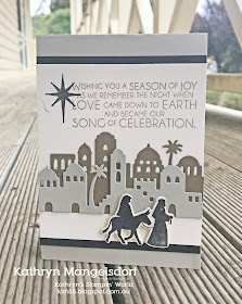 Stampin' Up! Night in Bethlehem and Bethlehem Edgelits Dies, Christmas Card by Kathryn Mangelsdorf