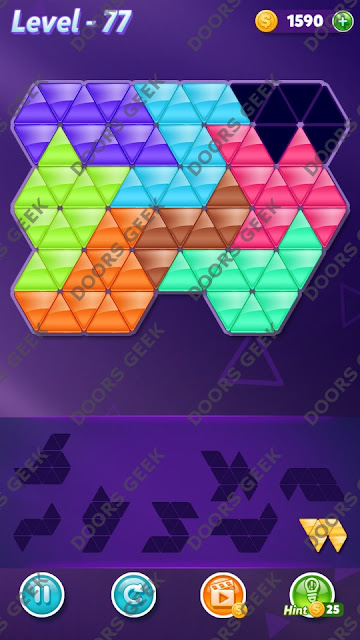 Block! Triangle Puzzle Expert Level 77 Solution, Cheats, Walkthrough for Android, iPhone, iPad and iPod