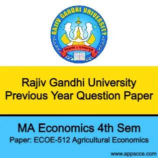 Rajiv Gandhi University Arunachal Pradesh Previous year question paper