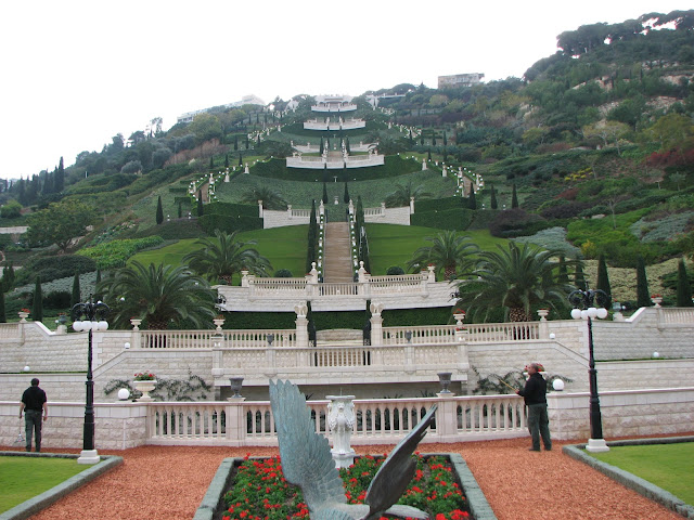 Escadaria no Monte Camelo na cidade de Haifa em Israel, Canãa