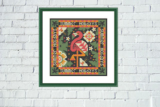 Flamingo cross stitch pattern  - Tango Stitch